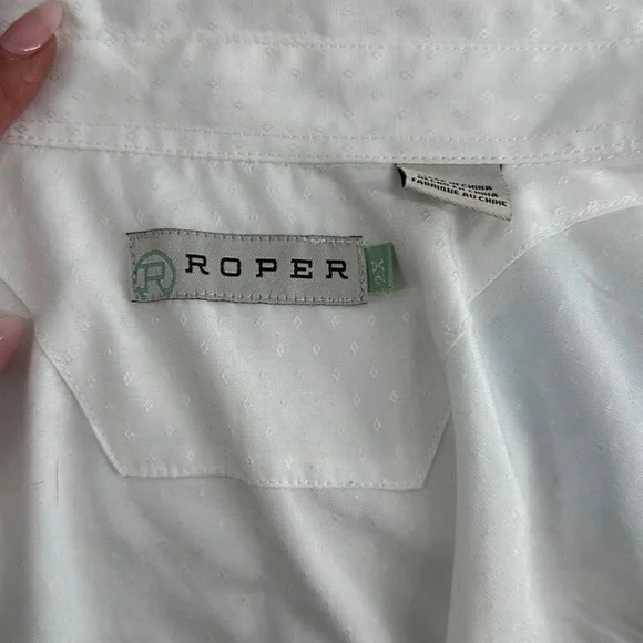 Roper pearl snap western shirt all over monotone print cowboy rodeo sz 2X - Picture 5 of 13